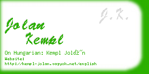 jolan kempl business card